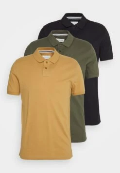 Pier One 3 Pack - Poloskjorter - Camel/Khaki/Black