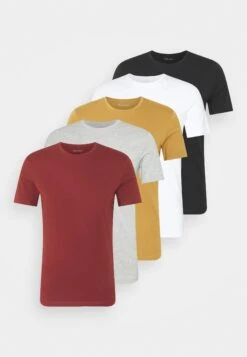 Pier One 5 Pack - T-Shirts - Brown/White/Black -Pier One 5678841ae5a9410890b230c08f47da25