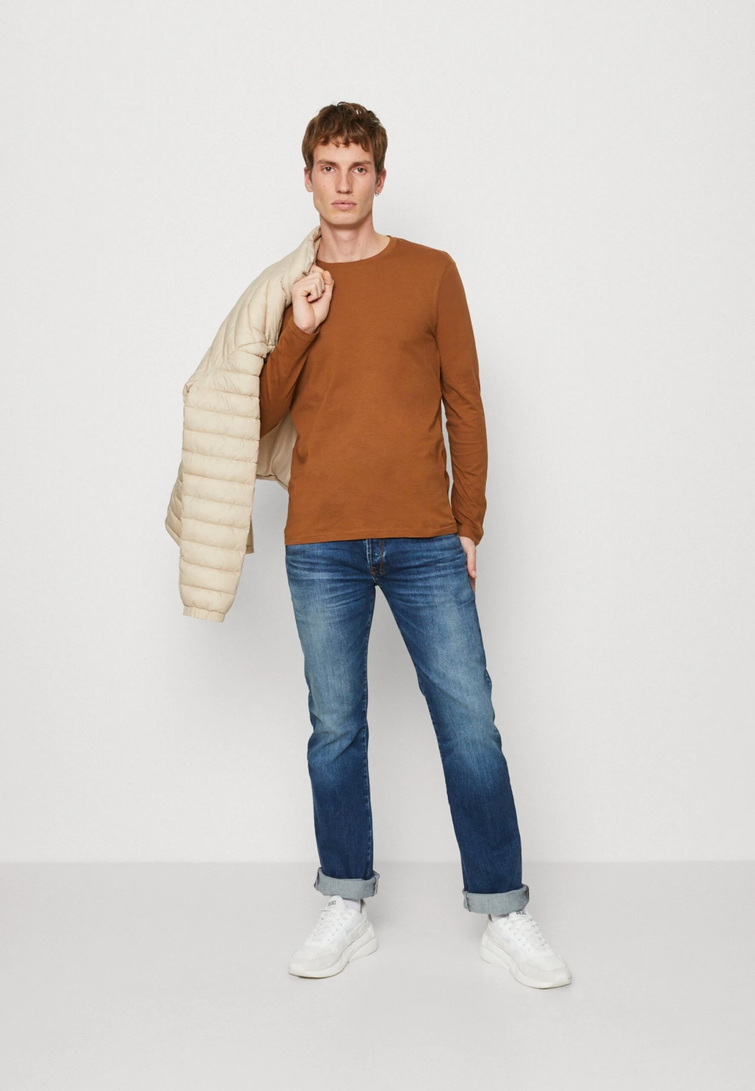 Pier One 5 Pack - Topper Langermet - Blue/Off-White/Light Brown 3 Pier One 5 Pack - Topper Langermet - Blue/Off-White/Light Brown