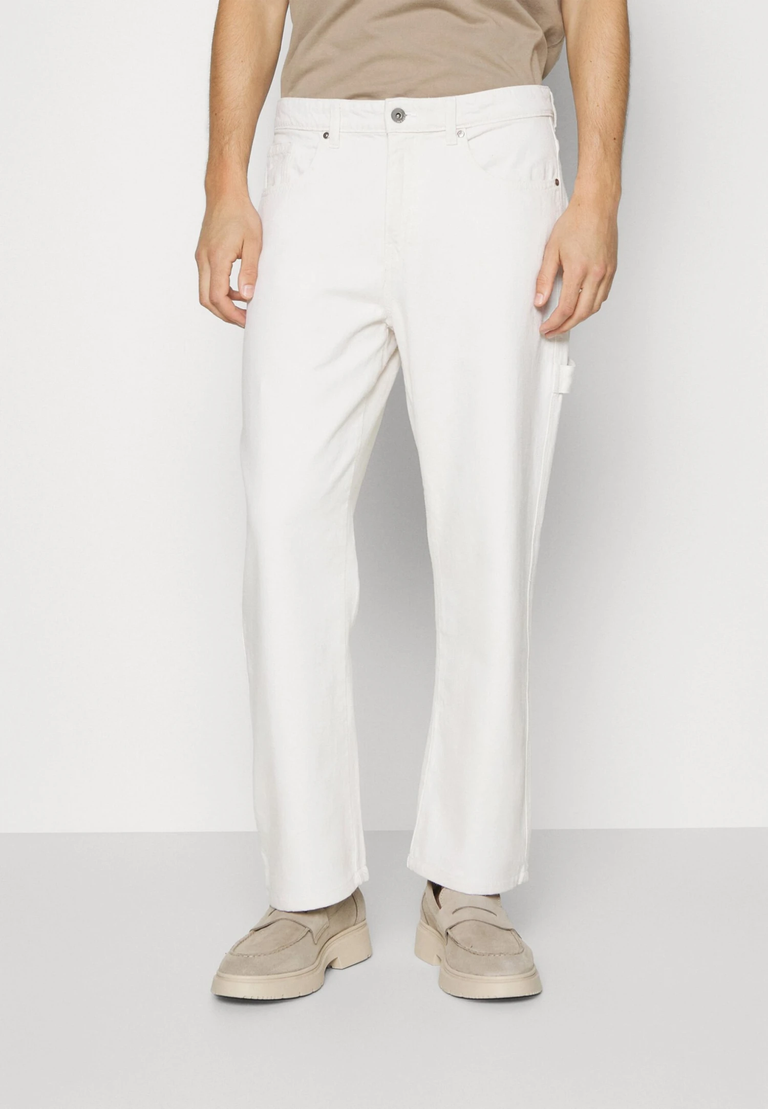 Pier One Carpenter Colored Twill- Jeans Straight Leg - Off-White 3 Pier One Carpenter Colored Twill- Jeans Straight Leg - Off-White