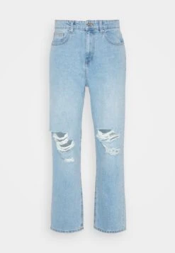 Pier One Distress On Knees - Jeans Relaxed Fit - Light Blue Denim -Pier One 6c561d8272b94404a72faaf104617fd2
