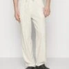 Pier One Drawcord Trousers Linen Blend - Bukse - Off-White -Pier One b95eb718ba79473385a4a0d44aaaf9c3