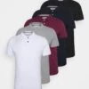 Pier One 5 Pack - Poloskjorter - Black/White/Bordeaux/Navy/Gray Marl -Pier One e7f3b5380f9d45399476922a034db884