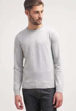 Pier One Basic Crewneck - Strikkegenser - Light Grey