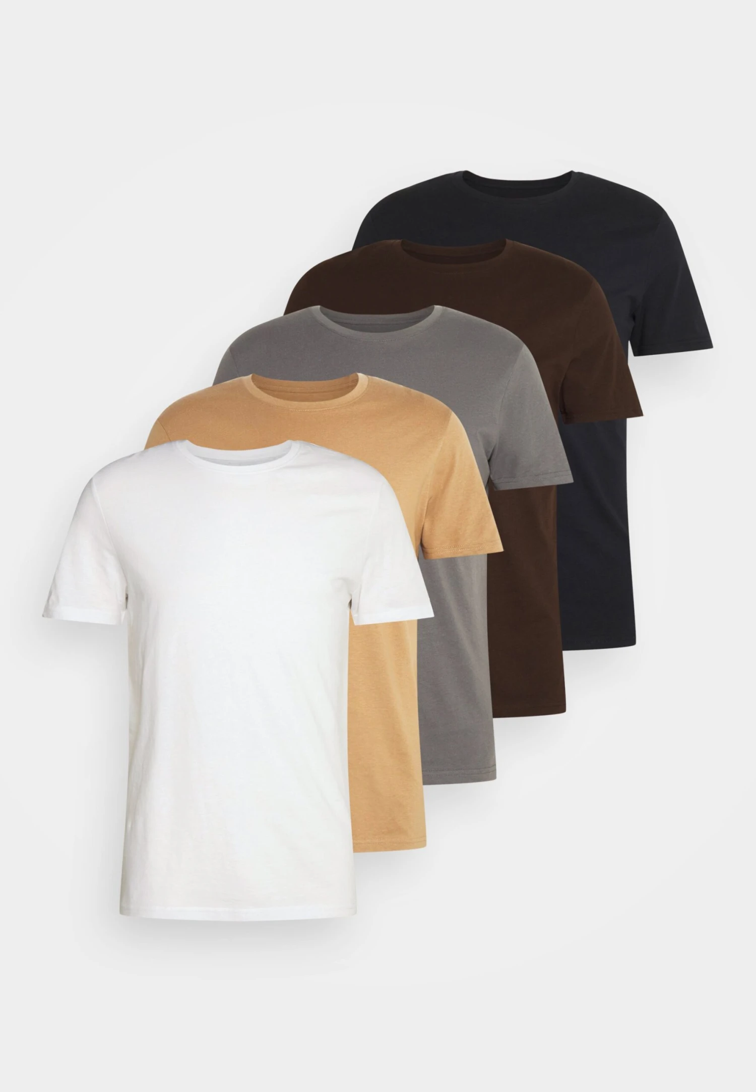 Pier One 5 Pack - T-Shirts - Dark Grey/White/Light Brown 8 Pier One 5 Pack - T-Shirts - Dark Grey/White/Light Brown - Bilde 6